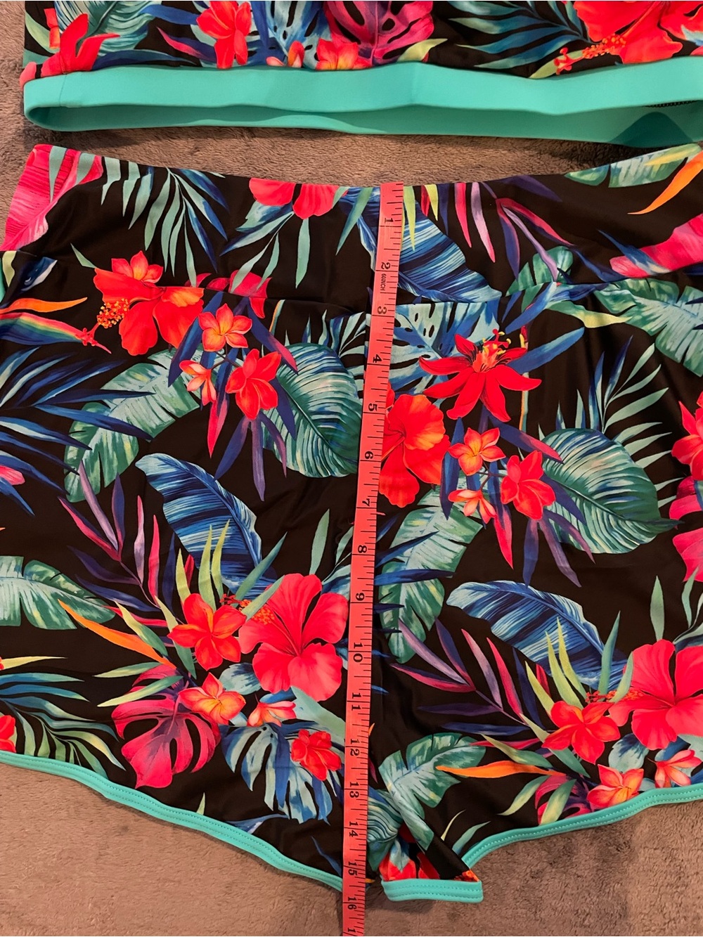 Talisea Three Piece Tankini Swimsuit Women’s Size L Floral Padded - Picture 8 of 11